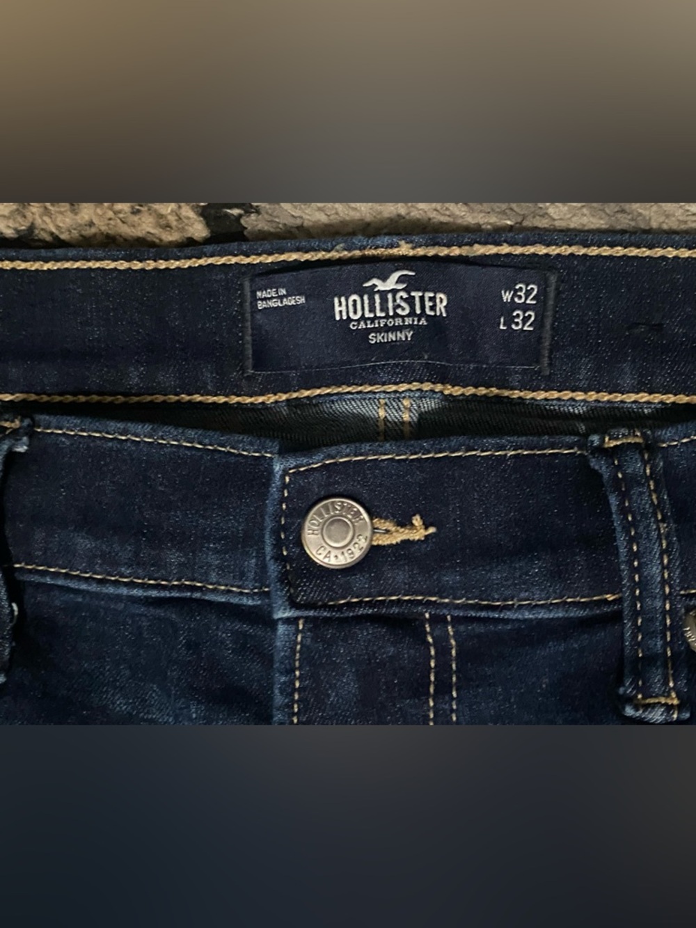 Men’s Hollister California Skinny Jeans in Dark Blue Wash